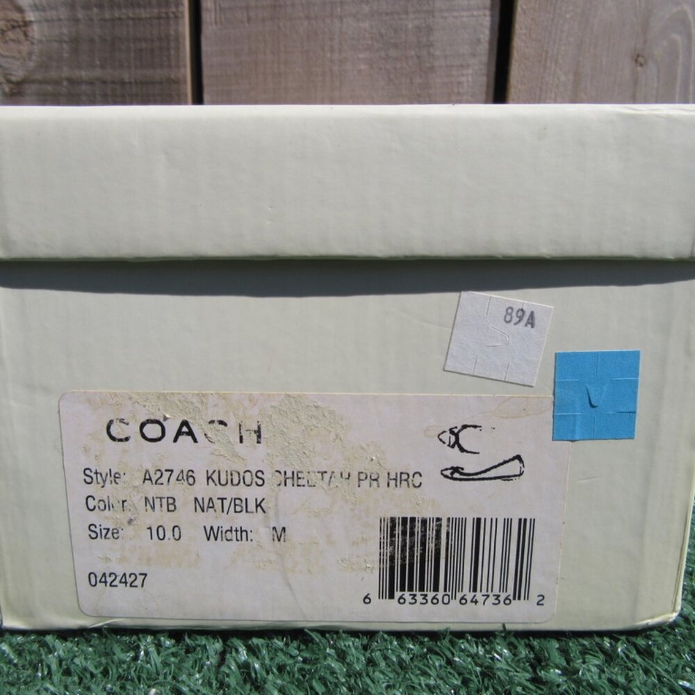Coach Poppy Kudos Cheetah Black Ballet Flats Slip On Shoes Size 10 M A2746 - Picture 9 of 10